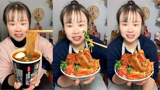 (ASMR) Chinese Food Eating, Braised Pork Legs With Vegetables And Spicy Glass Noodles Mukbang 😋🍲