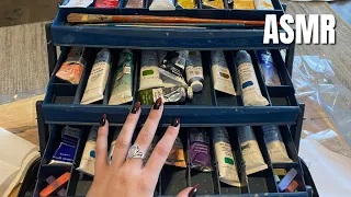 ASMR | tapping & scratching on my paint box, paper sounds | ASMRbyJ