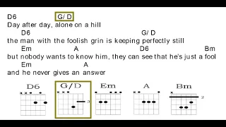 The Fool On The Hill - Guitar Chords + Lyrics (Letra y acordes para guitarra)