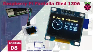 Pantalla Oled I2C  SSD 1306 128 x 64 px  Raspberry Pi Características Librerías Código en Python