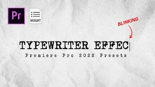 [FREE PRESETS] Typewriter Text Effect - Premiere Pro 2022