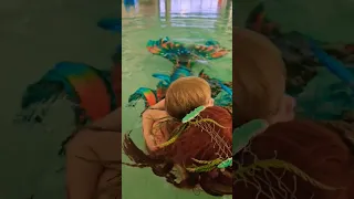 Mom and Baby #mermaid in Pool