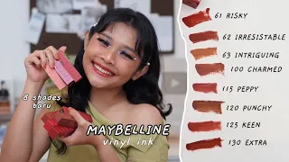 REVIEW MAYBELLINE VINYL INK 8 SHADES BARU💄, sawo matang approved gak ya?🤔 | RIRIEPRAMS