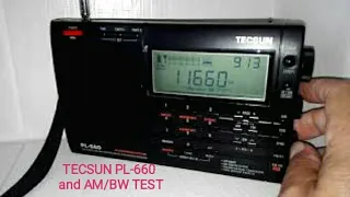 11660 kHz (Voice Of Turkey) TECSUN PL-660 AM/BW tests