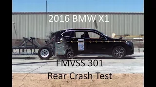 2016-2020 BMW X1 FMVSS 301 Rear Crash Test (50 Mph)
