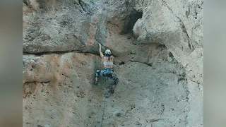 Pockets of Excellence ( 5.12a ) at Arrow Canyon