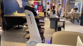 Food Delivery Robot T5 in a Restaurant in China