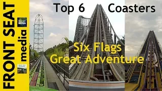 "Top 6 Coasters" Six Flags Great Adventure POV HD On-Ride Coaster Countdown