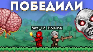 😨БЛС и МОЛВИН УБИЛИ СКЕЛЕТРОНА и МОЗГ КТУЛХУ!☠️ | #5 | #terraria #майншилд  @MOLVINE @Bez_LS