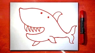 Красная Акула, рисуем маркером