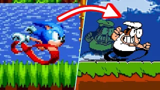 Sonic 1 and Pizza Tower have switched roles! ~ Green Hill Zone [Pizza Tower CYOP mods Gameplay]