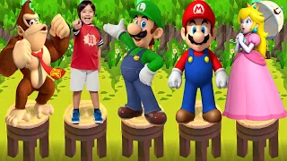 Super Mario Subway Surfers vs Tag with Ryan Luigi Donkey Kong Princess Peach - All Characters