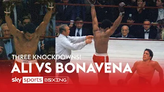 Three knockdowns! Muhammad Ali vs Oscar Bonavena EPIC 15th round 🎬 Archive footage