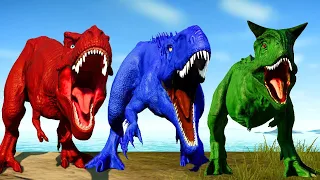 Dinosaurs Indomirus Rex vs Spider Man T-rex Color Pack in Jurassic World |Godzilla Cartoon Animation