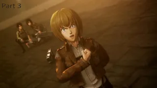 Attack on Titan 2 (Final Battle) PC - Part 3 (Eren titan saves mikasa) Armin's Convincing Speech