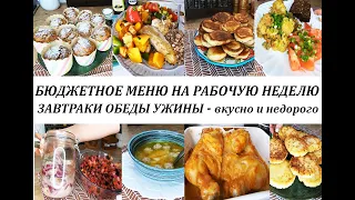 Бюджетное меню на неделю! Вкусные, недорогие блюда на рабочую неделю! Завтраки, обеды и ужины!