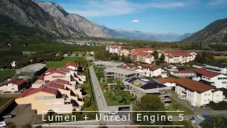 Camera Tracking Drone Footage rendered with Unreal engine 5