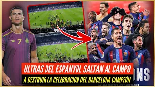 🚨 ULTRAS del ESPANYOL SALTAN al CAMPO en CELEBRACION del BARCELONA CAMPEON 😱 TODAS las IMAGENES