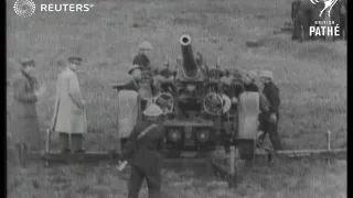 DEFENCE: Big gun tested at firing range (1939)