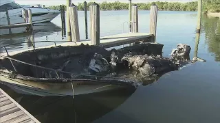 Man found dead in water after boat fire reported