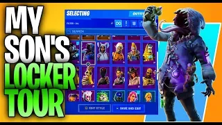 My Son's Fortnite Locker Tour (Season 2 Through 11 Locker Showcase)