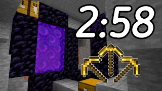 Minecraft Speedrun in 2:58 (Set Seed Glitchless)