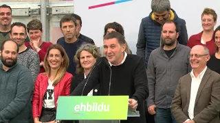 Otegi: "Vamos a ser la primera fuerza en concejales de Hego Euskal Herria"