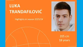 LUKA TRANDAFILOVIĆ (205 cm, 18 years, power forward) - Highlights 2023/24 season