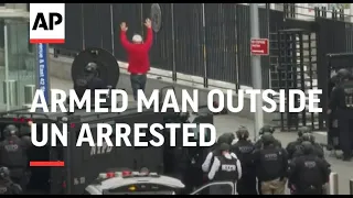 Armed man outside UN arrested after standoff