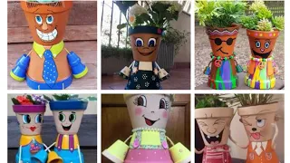 Pot Painting Ideas| People Pot Face Paint Ideas| Doll Head Pots|Clay Pot People|pote de gente idaes