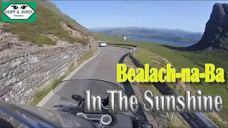 ZZR1200 & BMW R1250RT crossing Bealach-na-Ba from Applecross in the sunshine.