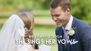 Bride surprises groom by singing her vows!