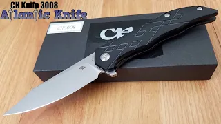 CH KNIVES TITANIUM HANDLE FRAMELOCK BLACK FOLDING KNIFE FLIPPER 3008