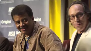 Bill Nye makes fun of Neil deGrasse Tyson's reply to Dawkins, making Lawrence Krauss glad