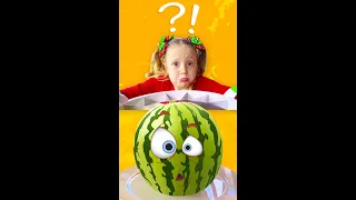 Nastya and dad are a funny story about a watermelon. #shorts