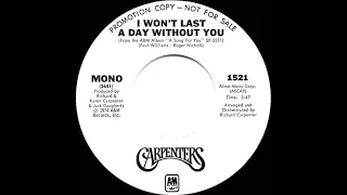 1974 Carpenters - I Won’t Last A Day Without You (mono radio promo 45)