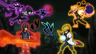 Sasuke Final RN OP(New) OP & Itachi S1 OP VS Minato Hokage OP & Naruto OP in Jump Force Mugen