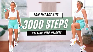 30 MIN Low Impact HIIT Walk with Weights | 3000 Steps Workout