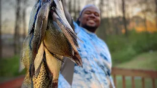 FIRST TIME EVER CREEK CRAPPIE FISHING CATCH  CLEAN AND COOK