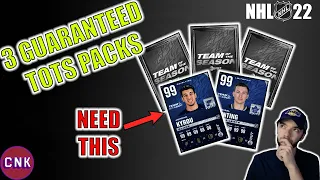 3 GUARANTEED TEAM OF THE SEASON PACKS!! NHL 22 Pack Opening