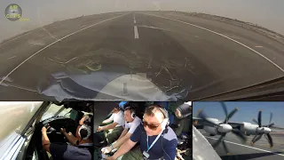 Tiny Nose, HUGE Plane: Antonov 22 (World's LARGEST Prop) Taking off from Abu Dhabi! [AirClips]