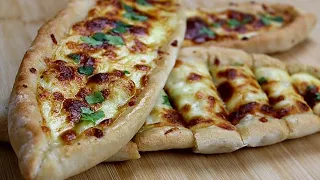 Cheese Pide Recipe: Easy 5 ingredients Cheese Pide at home | How to make Turkish Pide