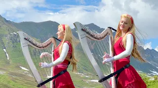 Swedish hymn "How Great Thou Art" - Harp Twins, Camille and Kennerly