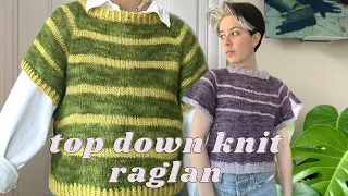 simple KNIT top down raglan top tutorial | the anything raglan | Made in the Moment