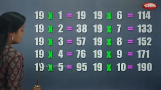 Table of 19 in Hindi | 19 का पहाड़ा | Multiplication Tables Hindi | Learning Video | Pebbles Hindi