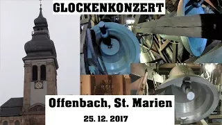 Offenbach, St. Marien, Glockenkonzert am 25.12.2017 (TURMAUFNAHME)