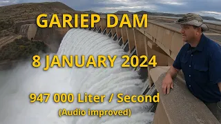 Gariep Dam 8 January 2024 , Vanderkloof Dam set to overflow and Lower Orange river levels rise sharp