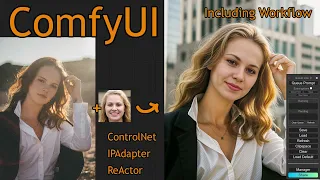 ComfyUI img2img ControlNet IPAdapter ReActor workflow  #comfyui #stablediffusion #controlnet