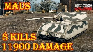 Maus  11.9K Damage, 8 Kills ☆ Erlenberg ☆  Best Battle World of Tanks