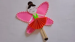 How to make Fairy from Ice Cream Stick | Cute Paper Doll craft | Handmade Lovely doll